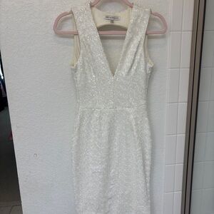 Dress the Population Sparkling White Mini Dress
